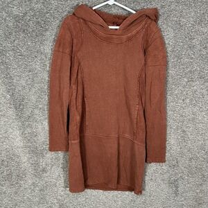 Prairie Underground Hoodie Womens Small Brown Hemp Cotton Cowl Neck Tunic